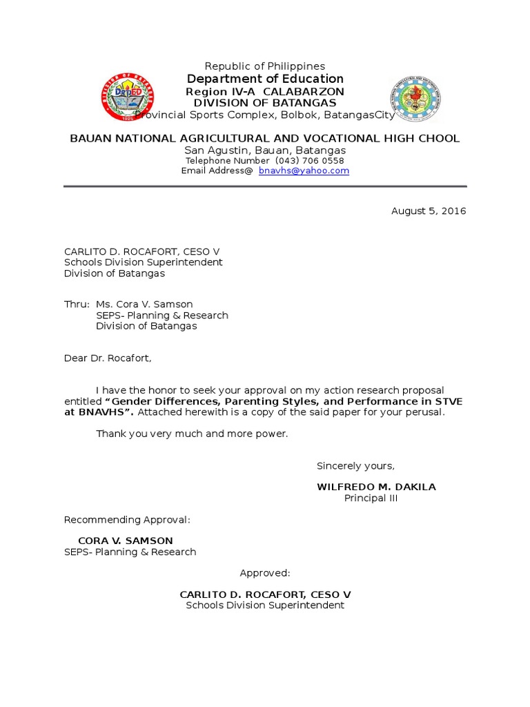Approval Letter Action Research | PDF