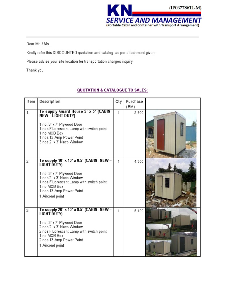 Catalogue Cabin Container Pdf Building Engineering Building