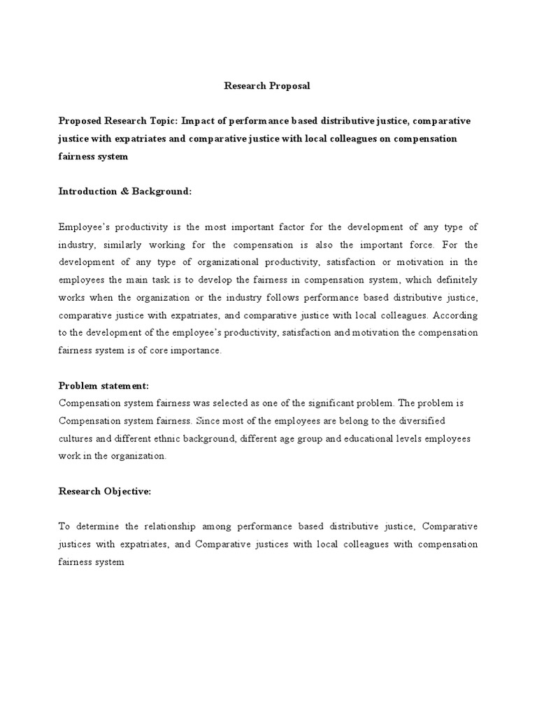 Research Proposal  Statistics  Questionnaire