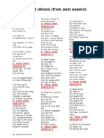 Important Idioms (From Past Papers) : 1. YEAR 2004 (Group I) 4. YEAR 2005 (Group Ii)