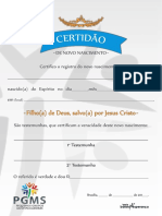 Certidão de Novo Nascimento Pgms