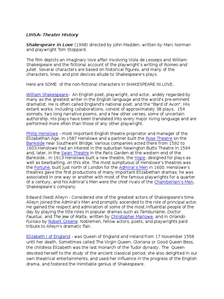 Shakespeare & Elizabethan Theatre | PDF | William Shakespeare | English ...