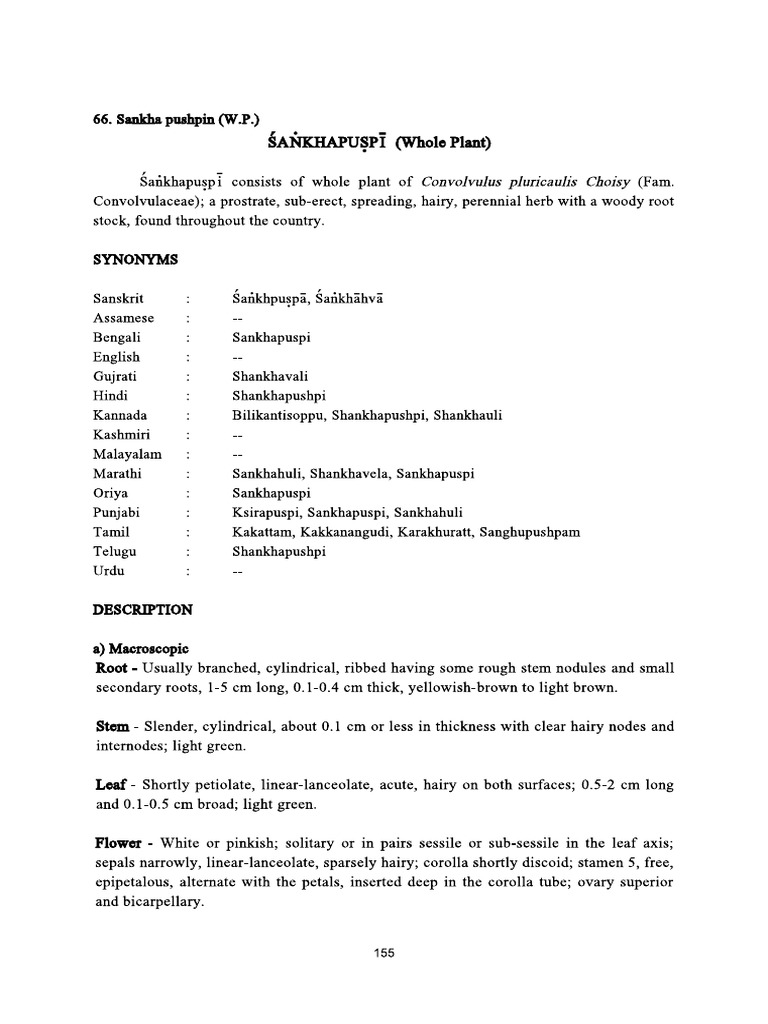 Shankhpushpi API | PDF