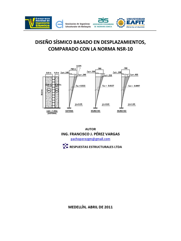 Diseño Sísmico Basado en Desplazamientos, Comparado Con La Norma NSR 10 ...