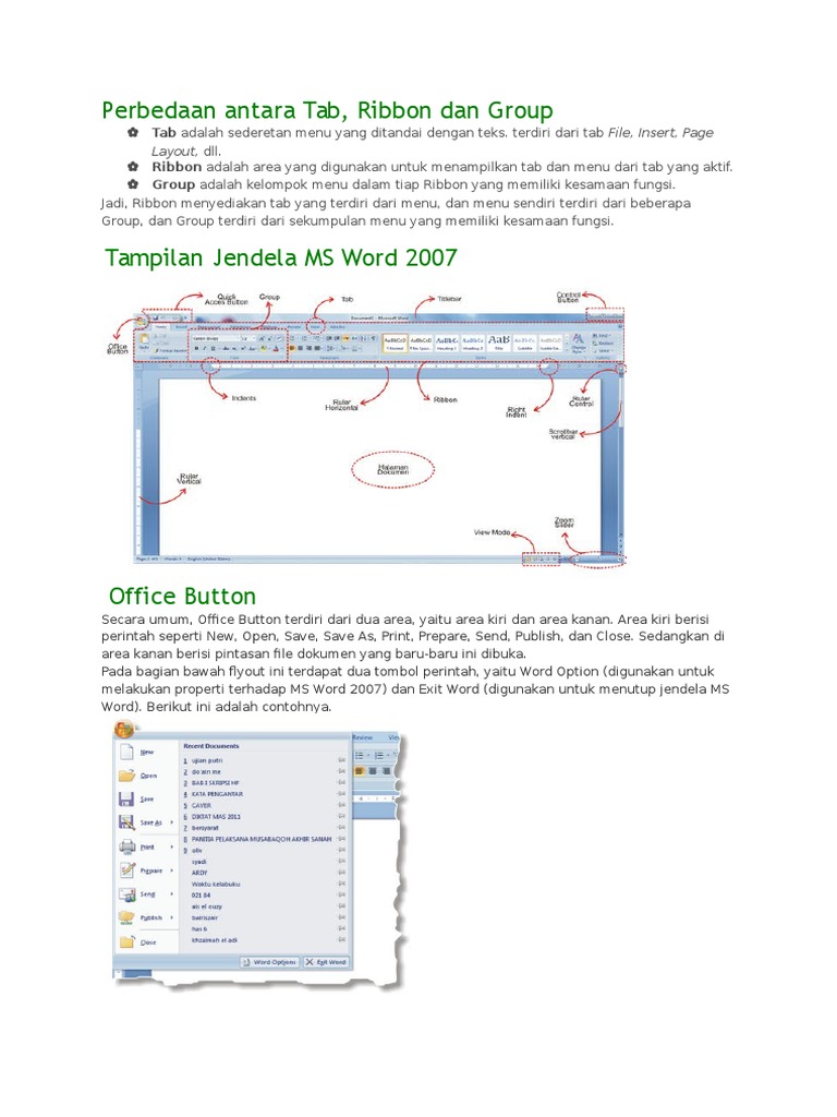 Panduan Tab, Ribbon, dan Group Word | PDF