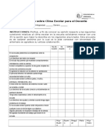 Cuestionario Sobre Clima Escolar para El Docente