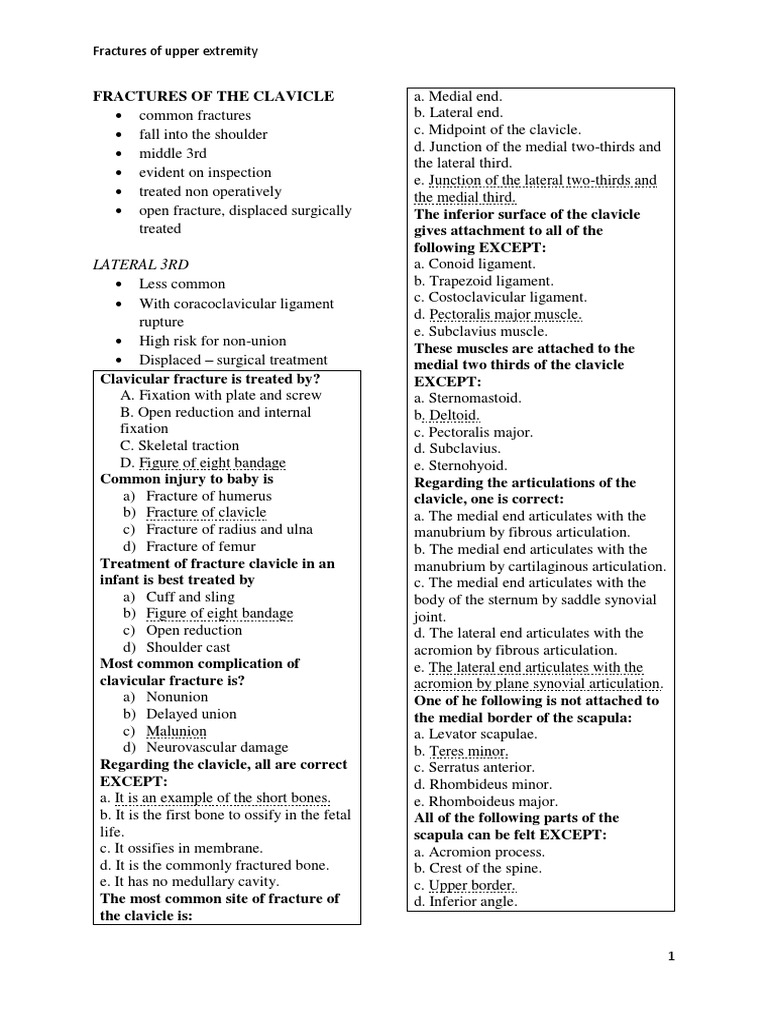 Upper Limb Fractures Overview | PDF | Elbow | Shoulder