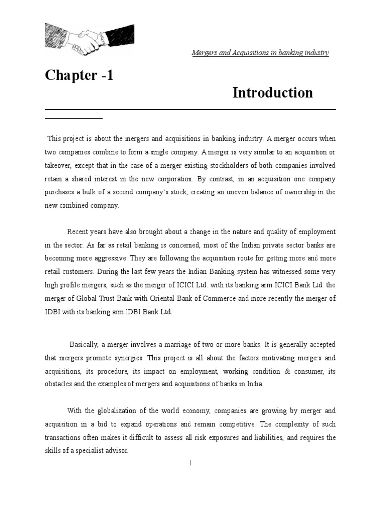 Mergers and Acquisitions in Banking Sector | PDF | Mergers And ...