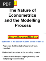 The Nature of Econometrics and The Modelling Process: Session 1