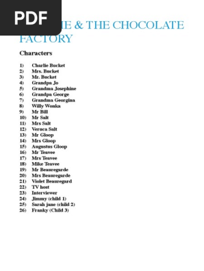 charlie  and the chocolate factory script
