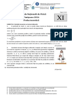 2016 Fizica Nationala Clasa A Xia Proba Teoretica Subiectebarem PDF