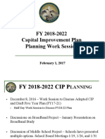 FY 2018 - 2022 CIP Work Session 2 1 17