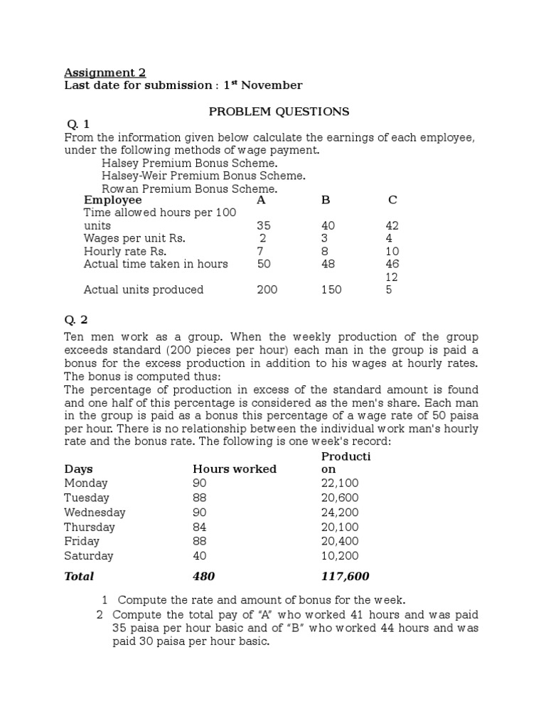 Employee Wage Calculation Methods | PDF