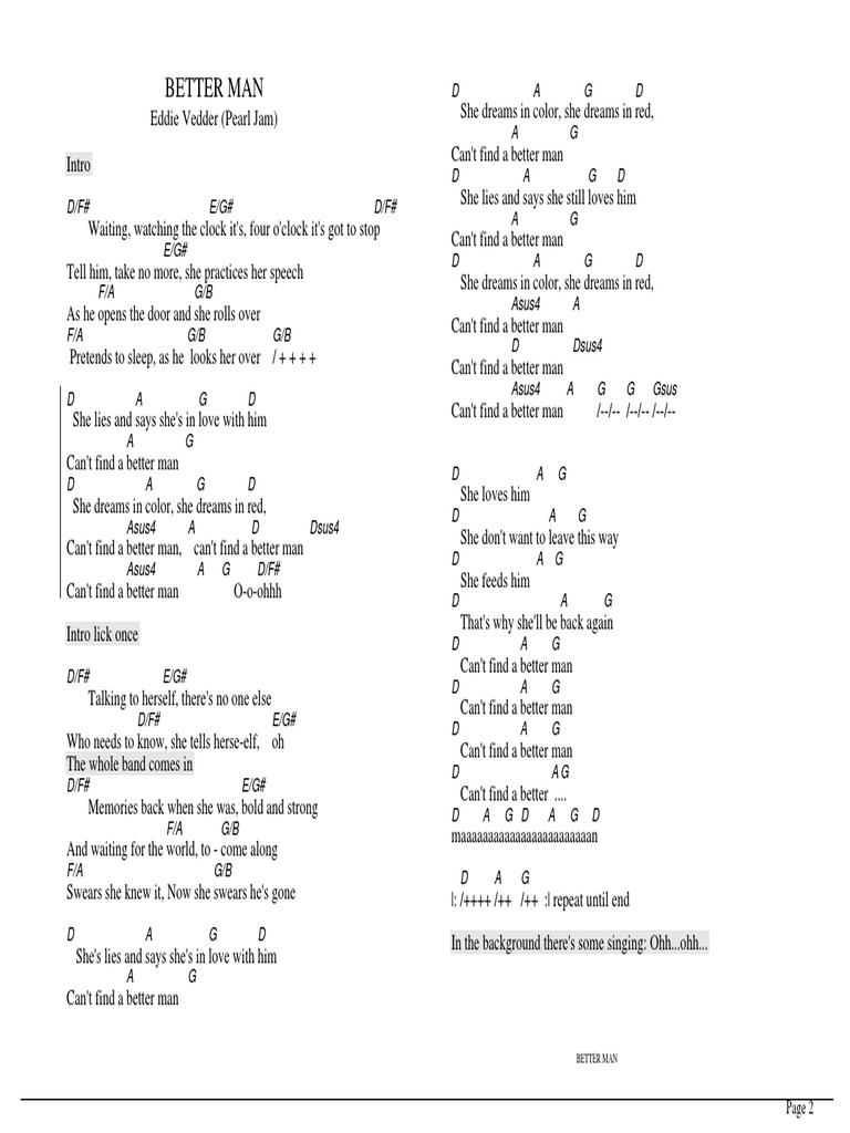 Better Man - Pearl Jam - CL | Leisure | Entertainment (General)