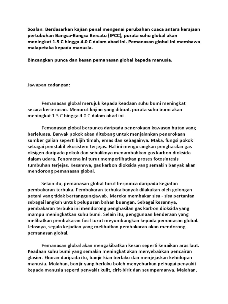 Punca Dan Kesan Pemanasan Global Kepada Manusia Punca Dan Kesan Pemanasan Global Kepada Manusia