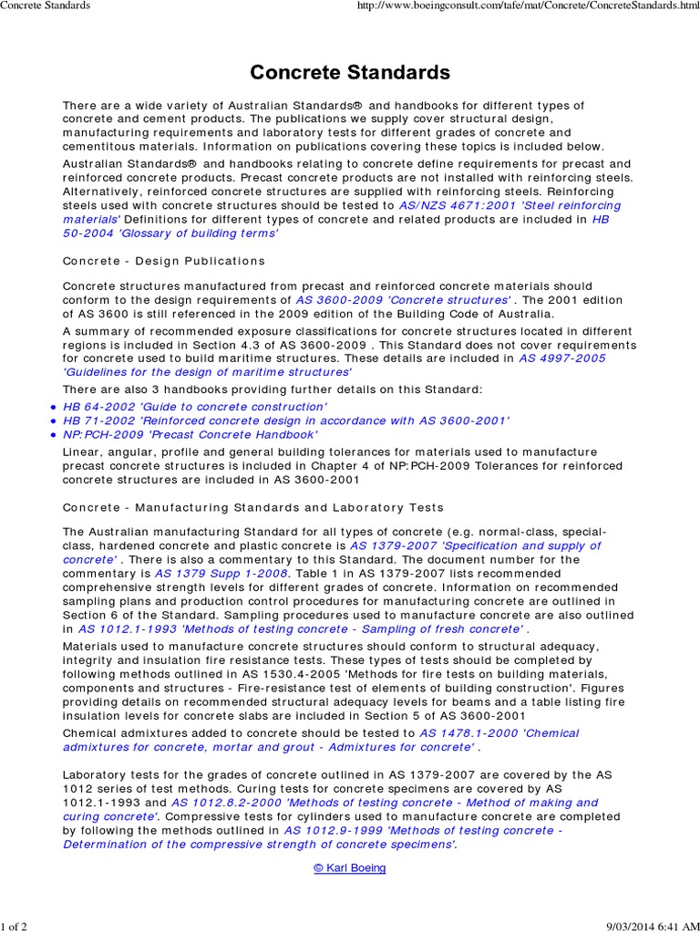 Concrete Standards | Building | Concrete | Free 30-day Trial | Scribd
