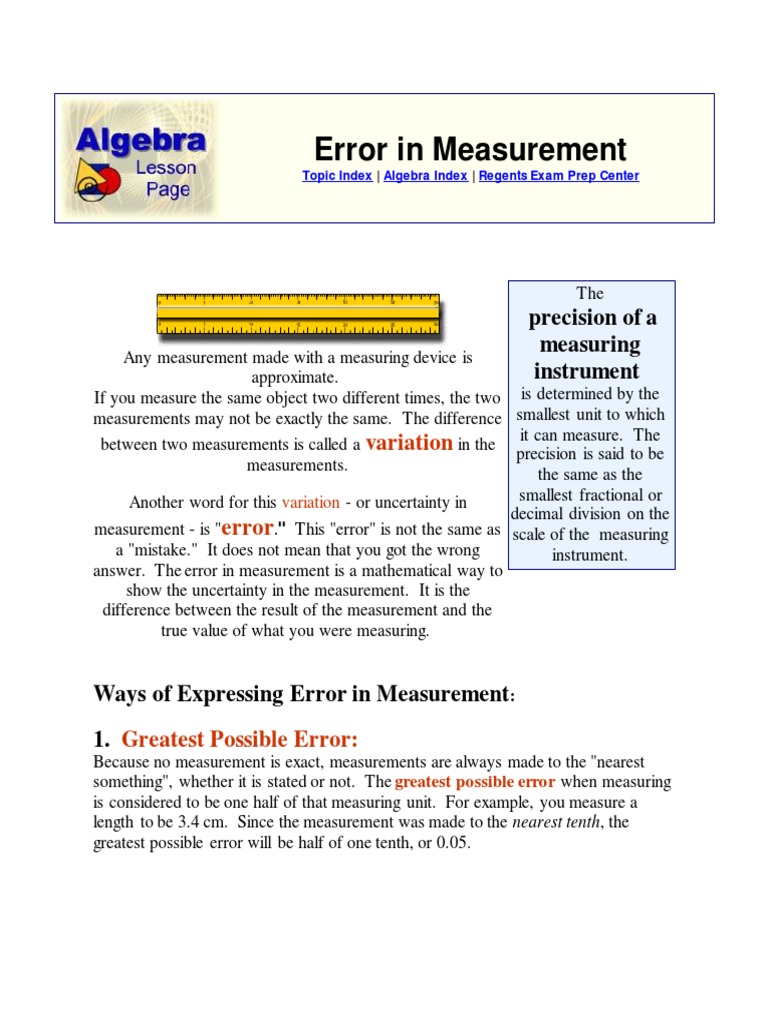 Understanding Measurement Errors | PDF | Accuracy And Precision ...