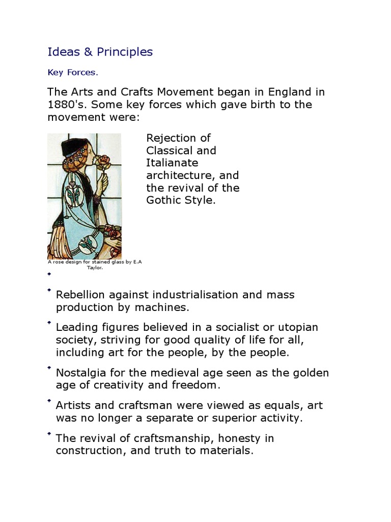 Principles of Arts and Craft Movement | PDF | Arts And Crafts Movement