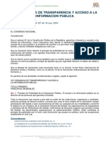 Ley Organica de Transparencia y Acceso A La Informacion Publica PDF