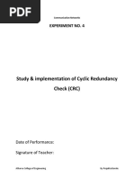 Study & Implementation of Cyclic Redundancy Check (CRC) : Experiment No. 4