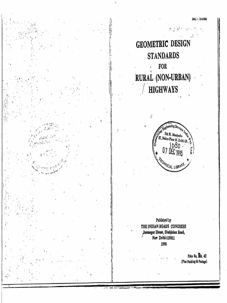 IRC 073-1980 Geometric Design For Rural Highways | PDF