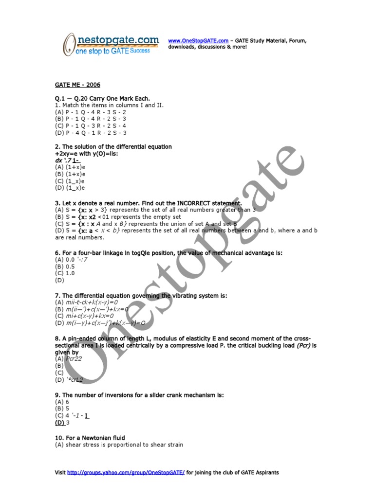 (WWW - Entrance-Exam - Net) - GATE Sample Paper 5 PDF | PDF | Steam ...
