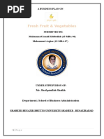 Business Plan Of Fresh Fruit Vegetables