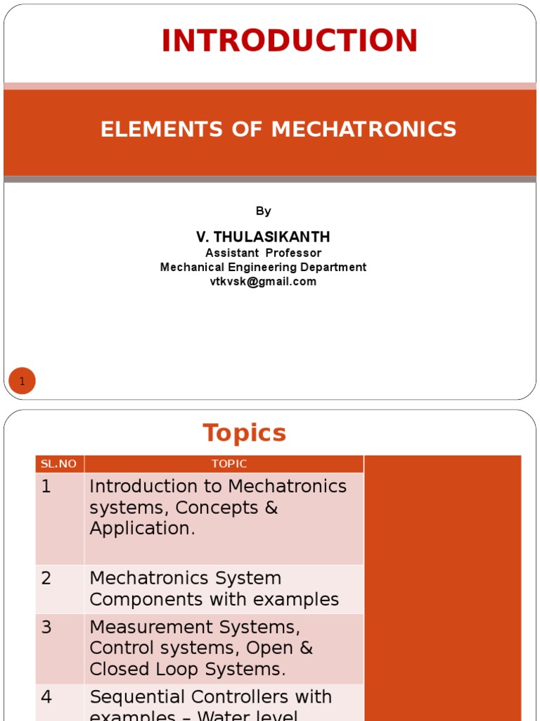 Introduction to Mechatronics Systems | PDF | Machines | Signal ...
