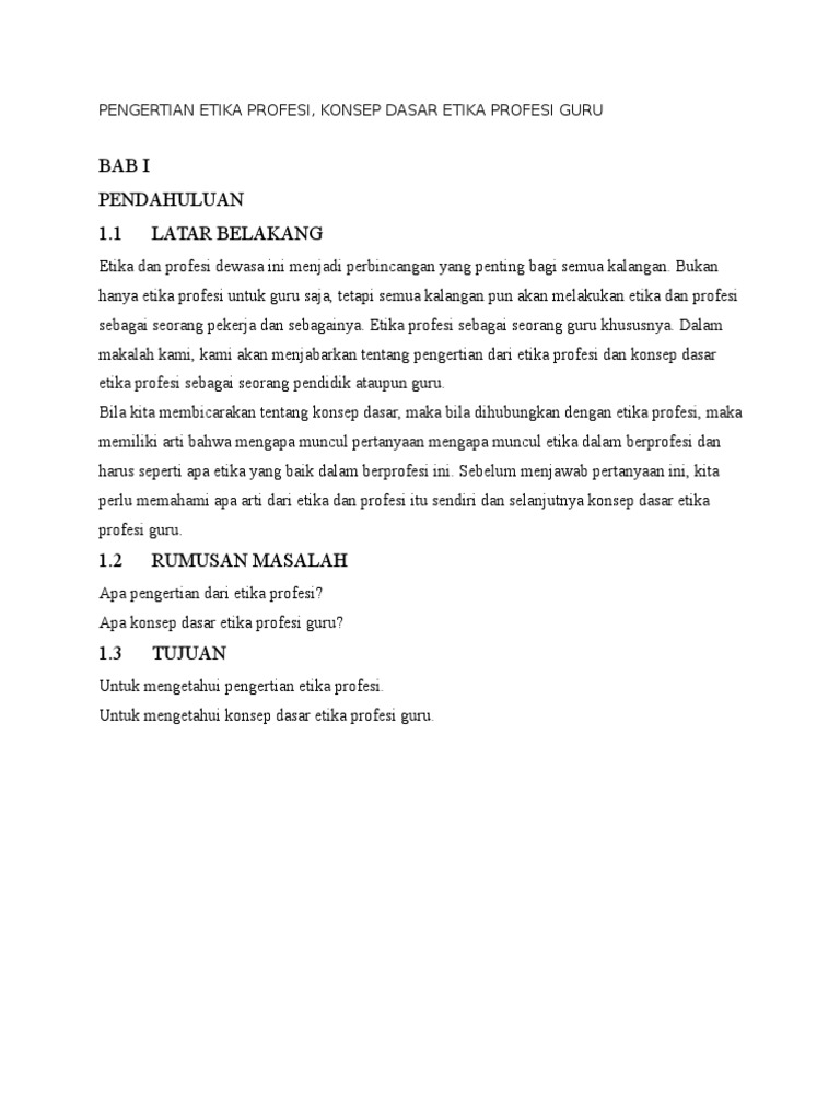 Pengertian Etika Profesi Guru