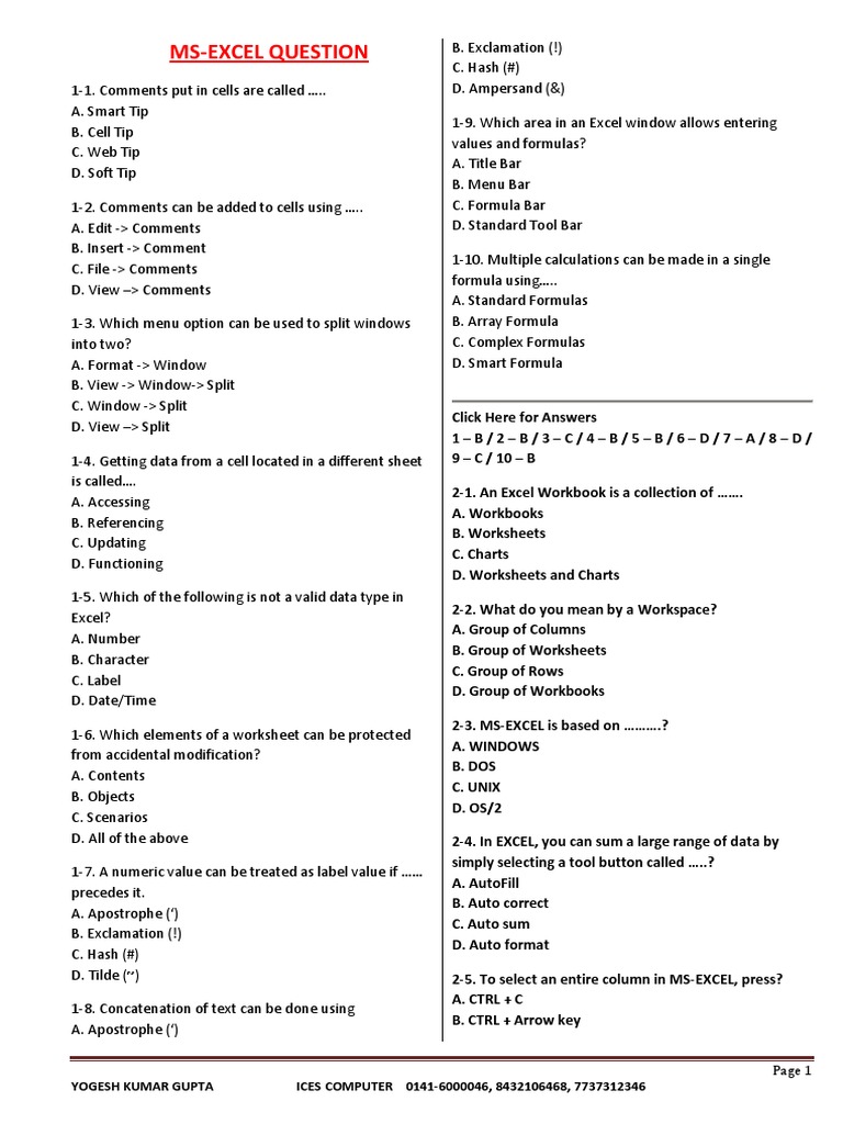 mcq-of-microsoft-excel-microsoft-excel-spreadsheet