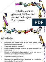 Ensino de Língua Portuguesa por meio de gêneros textuais