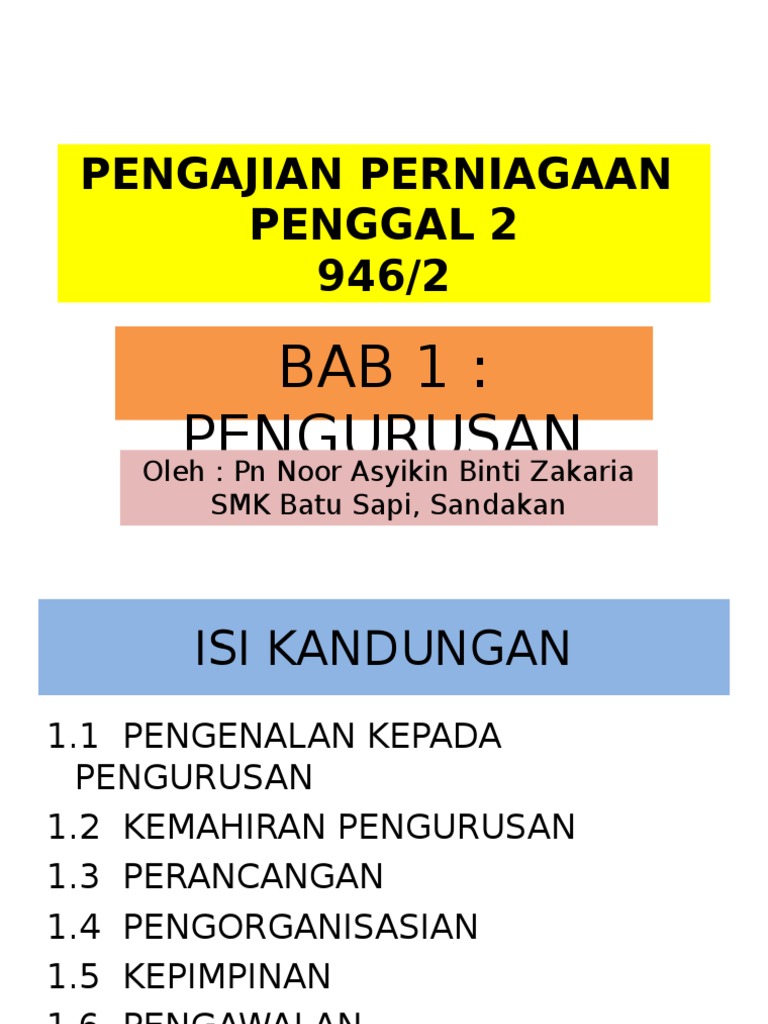 Nota 1 2 Kemahiran Pengurusan Pdf