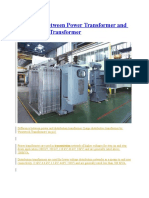 Difference Between Power Transformer and Distribution Transformer