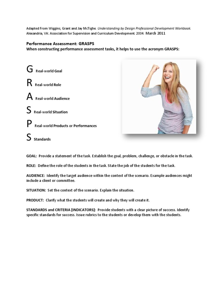 Performance assessment grasps when constructing performance