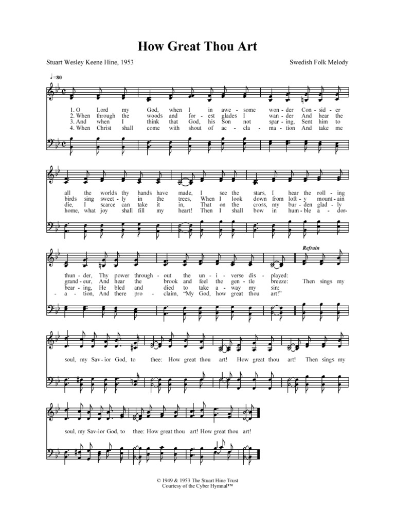 How Great Thou Art PDF Download Free PDF Hymns Religious Songs