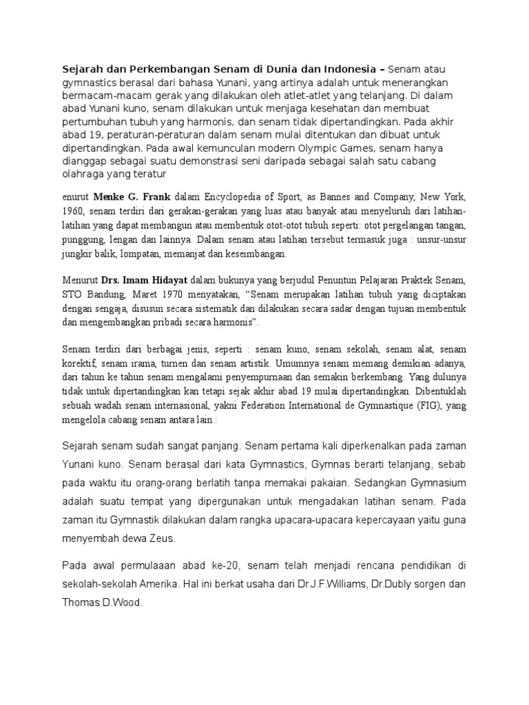  Sejarah  Dan Perkembangan Senam  Di Dunia Dan Indonesia