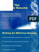 Writing The Effective Resume: The First Step Toward Landing Your Next Job