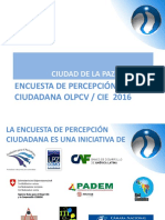 Encuesta de Percepción Ciudadana OLPCV 2016 - Presentación