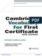 Cambridge Vocabulary For First Certificate Book With Answers and Audio CD Frontmatter PDF