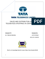 Sales and Distribution of Tata Telesevices (Postpaid) in Central Delh1111111123i