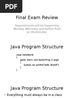 Final Exam Review: Appointments Will Be Happening Monday Afternoon and Before Final On Wednesday