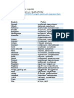 English-Polish Verbs Cognates