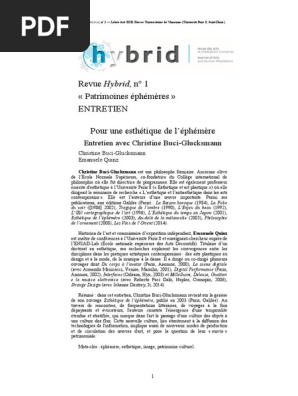 Entretien Avec Buci Glucksmann Sur Son Livre Lesthétique De - 