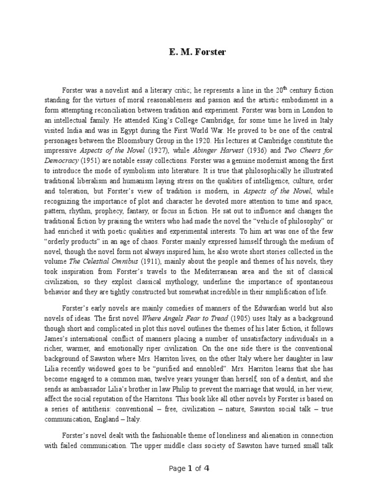 E. M. Forster | PDF | E. M. Forster | Science