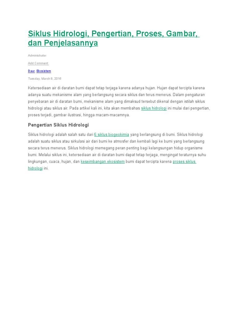 Siklus Hidrologi