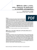 Reflexões Sobre o Ensino, Pesquisa e Formação de Profs PDF