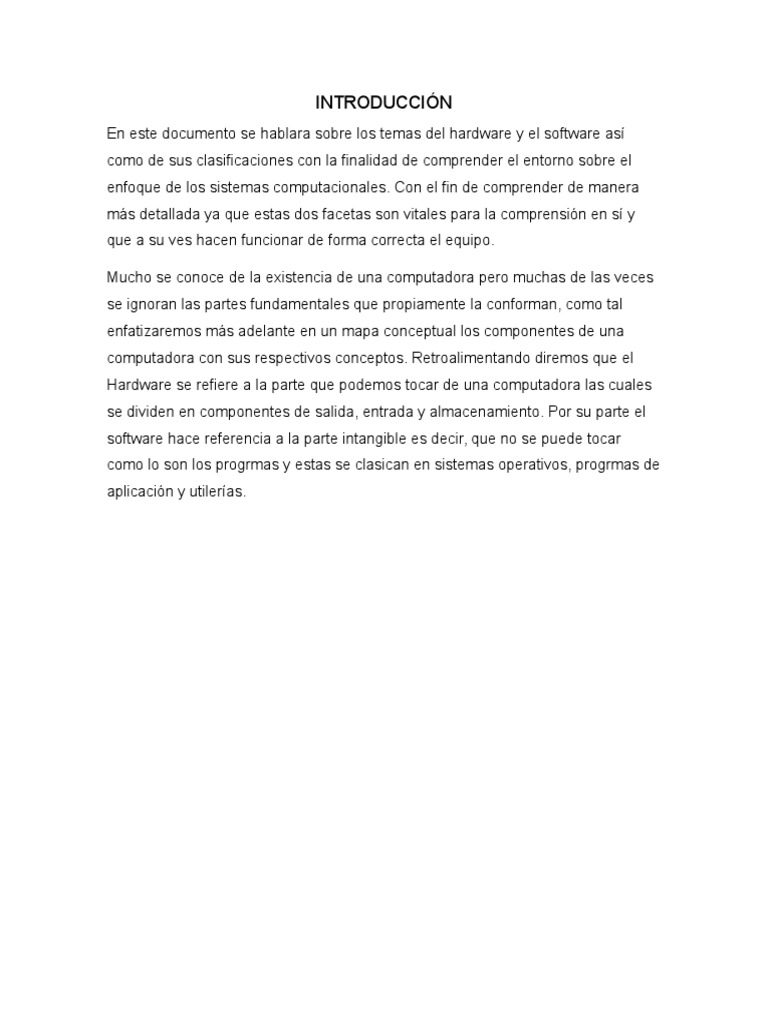 Mapa Conceptual de Hardware y Software | PDF | Hardware de la ...