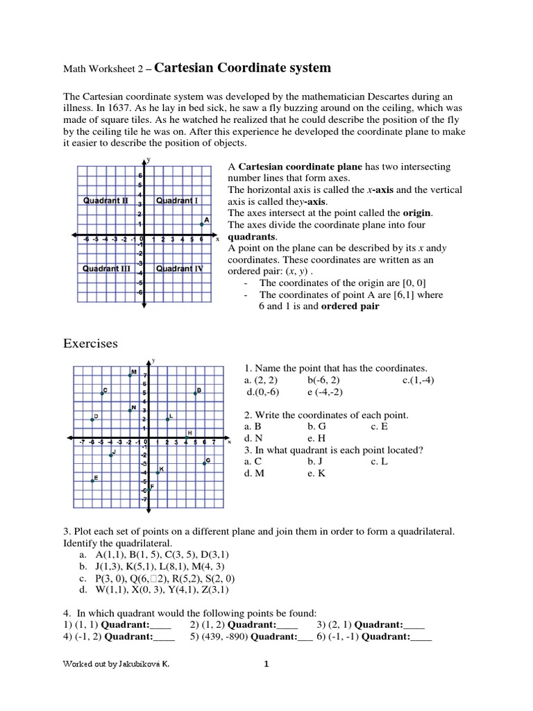 244 Cartesian System wsh244 PDF  Cartesian Coordinate System Intended For Plotting Points Worksheet Pdf