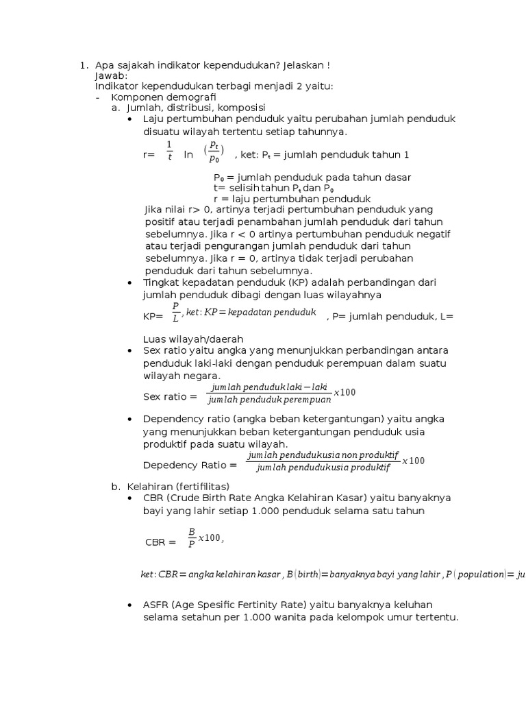 Contoh Soal Angka Kelahiran Kasar Dan Jawabannya Cari