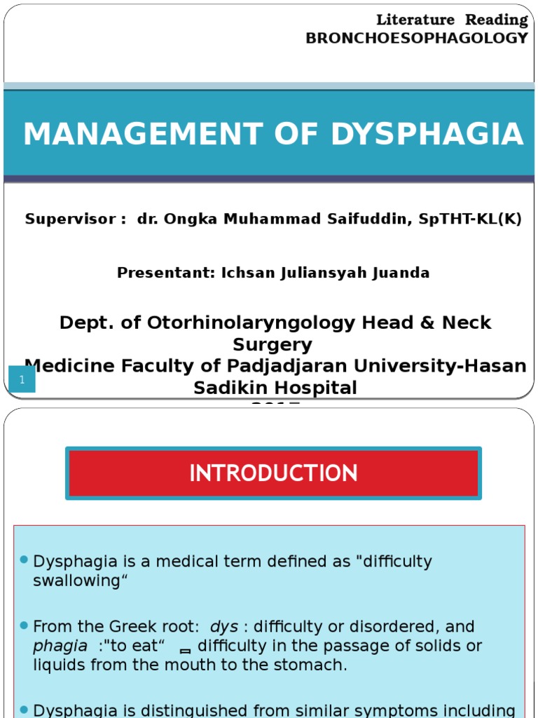 Medical Management of Dysphagia | PDF | Esophagus | Human Anatomy